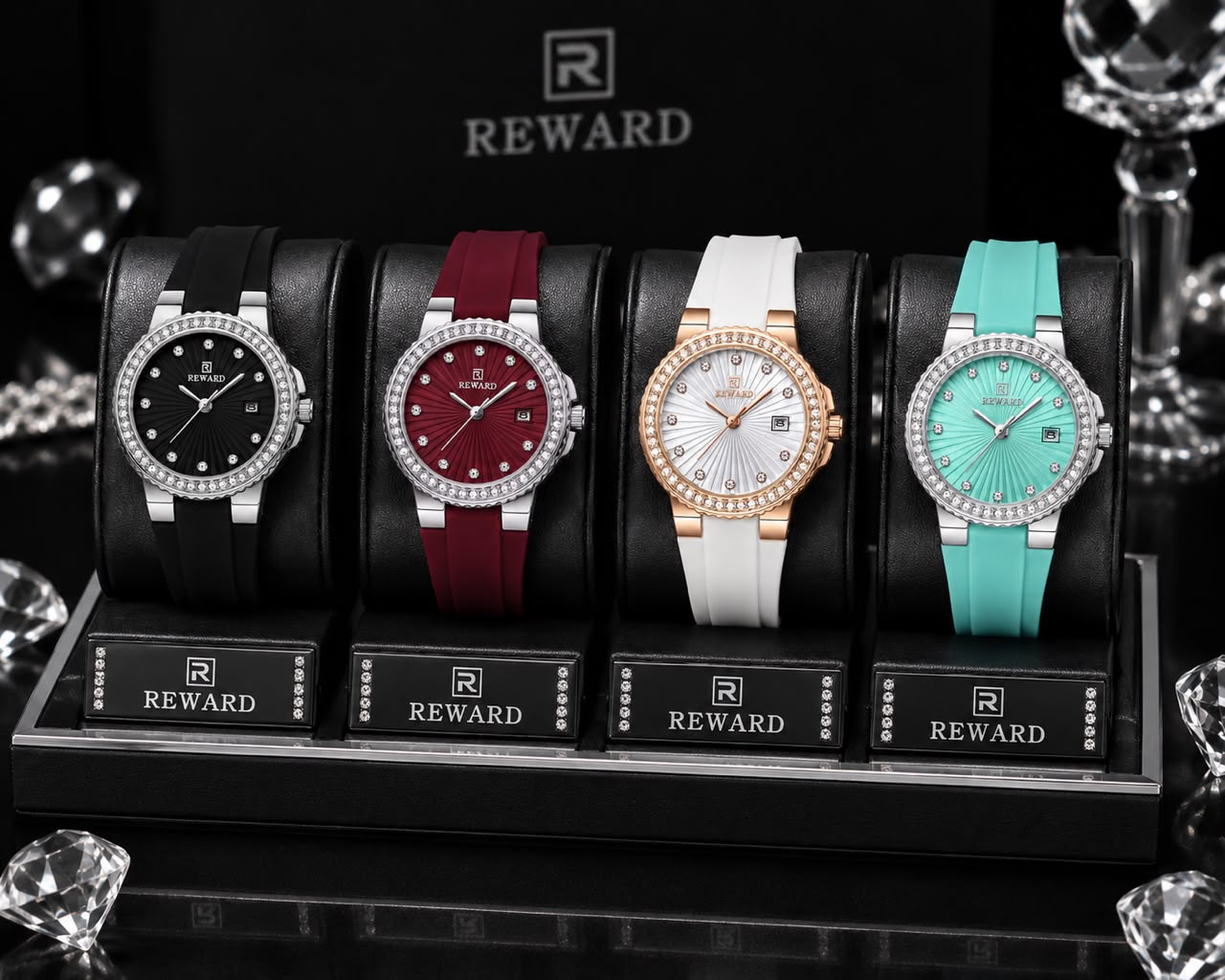 REWARD Diamond Series – Colección 4 colores: Negro, Vino, Blanco/Oro Rosa y Menta