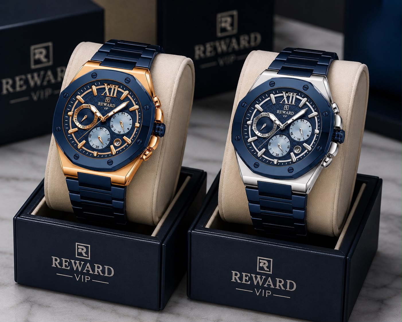 Reward VIP Cronógrafo Hombre Azul Marino