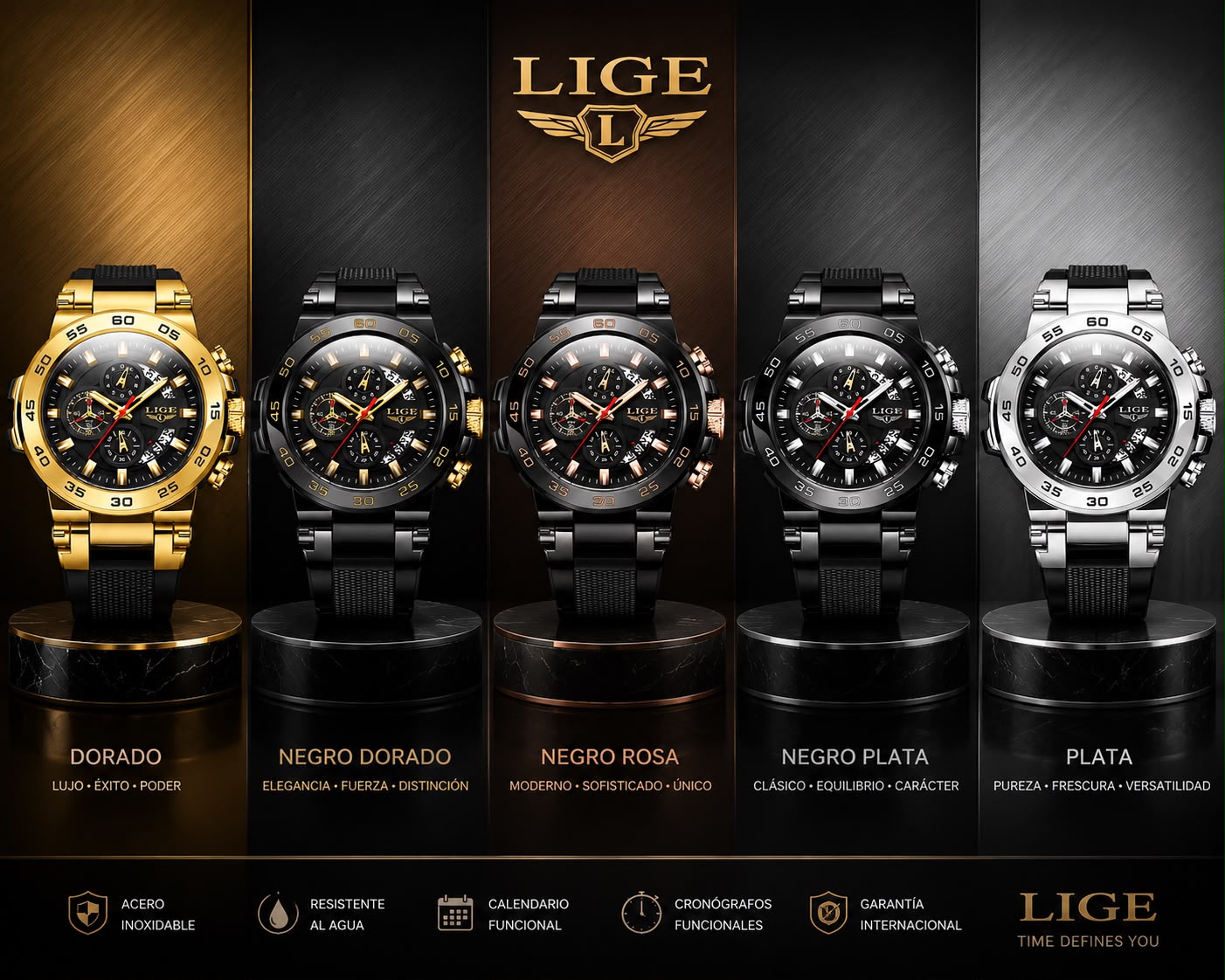 LIGE Cronógrafo Sport Pro 89147