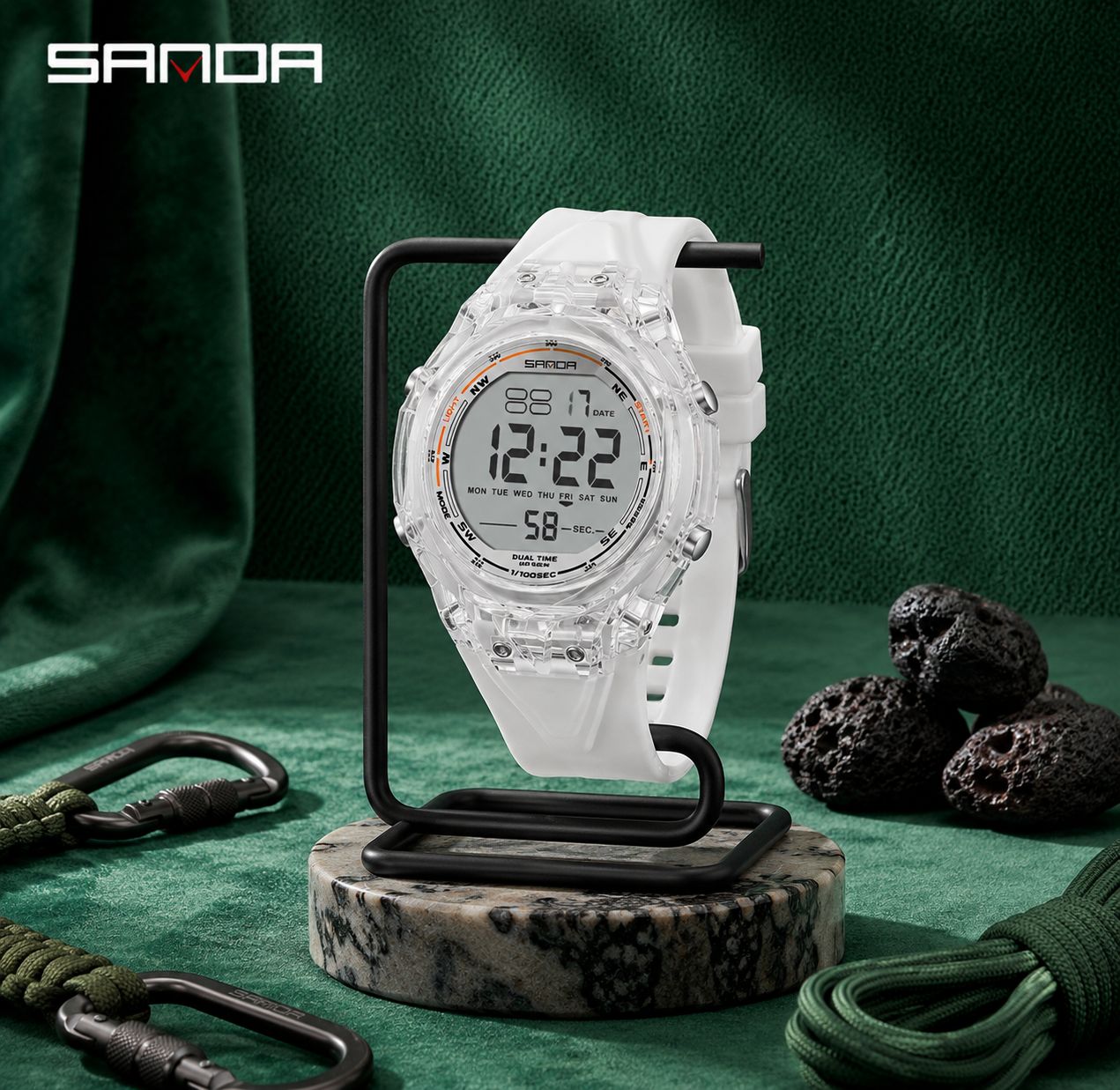 SANDA Crystal Sport Digital - 6 colores disponibles: Turquesa, Blanco, Negro, Rojo