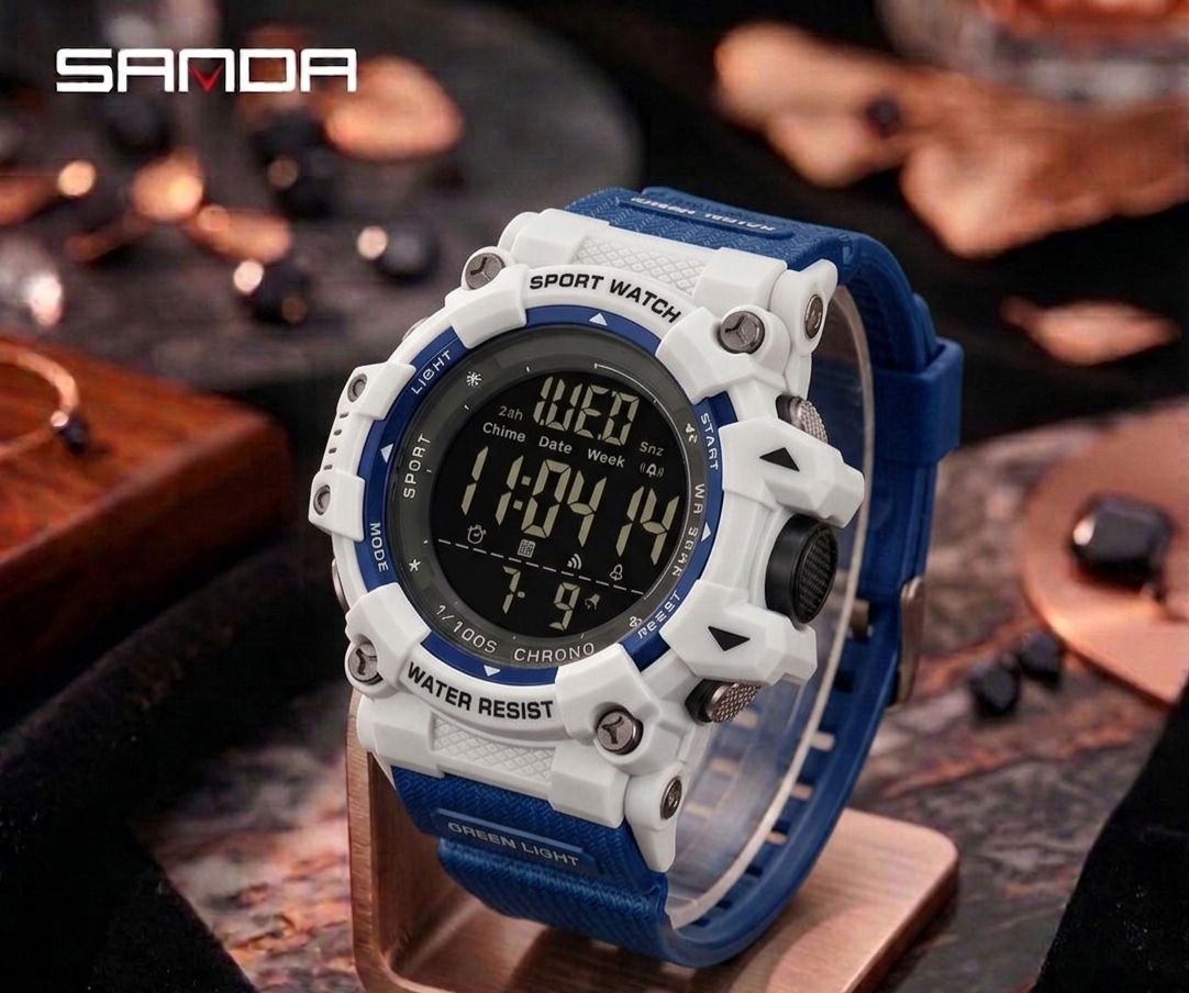 SANDA Sport Watch Digital Turquesa - caja y correa turquesa transparente
