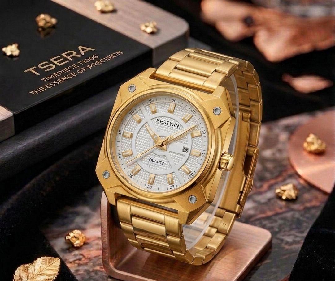 TSERA T1006 reloj dorado vista detalle
