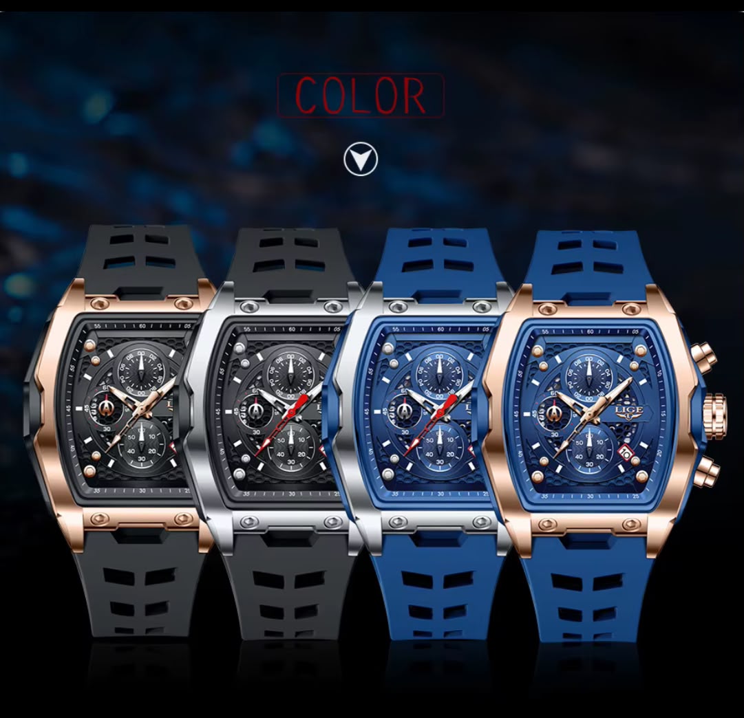 LIGE Phantom Tonneau detalle del dial esqueleto con cronógrafos