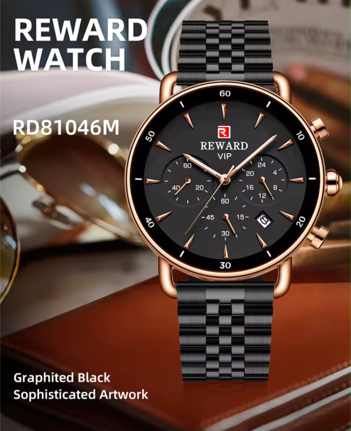 REWARD VIP RD81046M - Detalle esfera plata