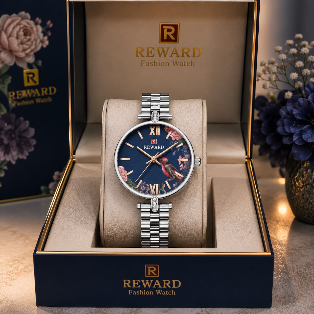 REWARD New Wave reloj azul marino caja regalo